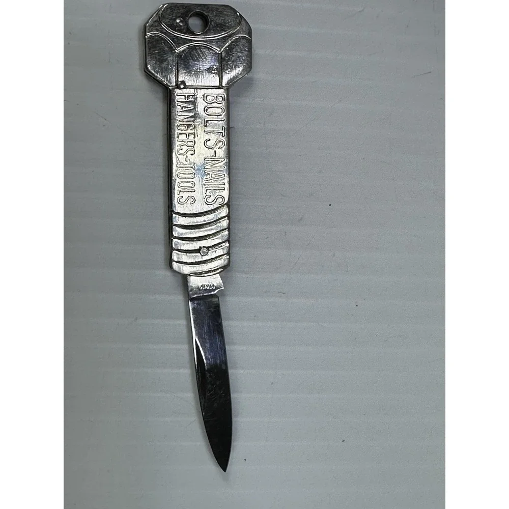 Vintage Abco Hardware Advertising Key Ring Knife Bolt Design Made‎ In Italy
